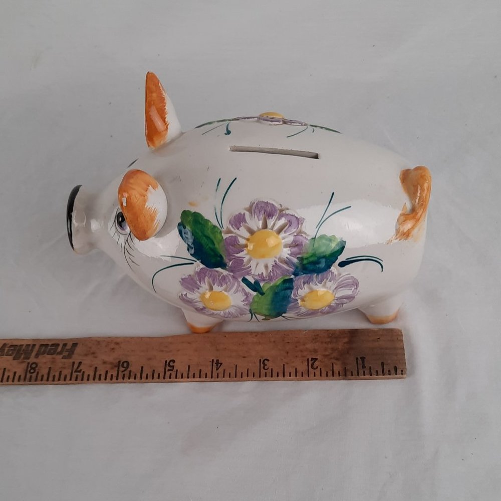 Vintage Hand painted Italian Piggy Bank - 7" long - Picture 8 of 8
